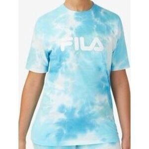 Fila Women's Alivia Cotton Tie-Dyed T-Shirt - Snow White/Splish Splash Size M